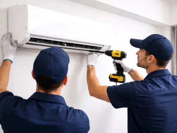 Vayu AC Service technician carrying out AC installation in Greater Noida